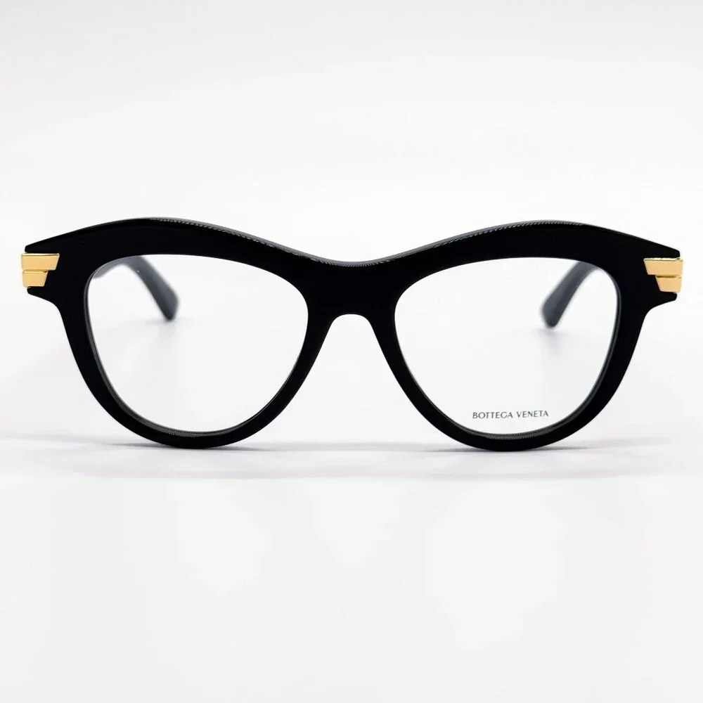 NEW BOTTEGA VENETA EYEGLASSES BV1105O 001 CAT EYE BLACK WOMEN EYEWEAR